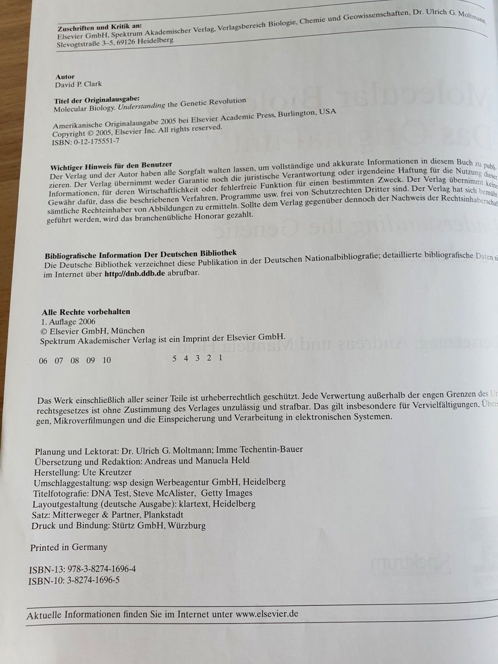 Libri: Molecular Biology - D.P. Clark – Usato da Thun venduto da Zuzi84 2