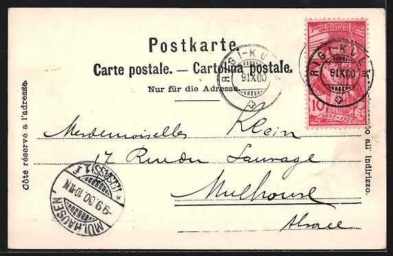 Cartoline postali: Rigi, Kulm, Ortsansicht mit Berner Alpen – Usato da Berlin venduto da bartko-reher 1