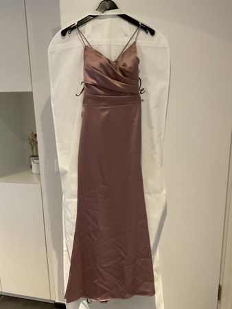 Abendkleid rosa Satin Grösse 32 Trägerkleid