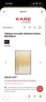 Gold-weiss abstraktes Wandbild von KARE, 80x120cm, wie neu