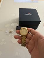 Tissot PRC 100 Solar 34mm Uhr Gold neuwertig