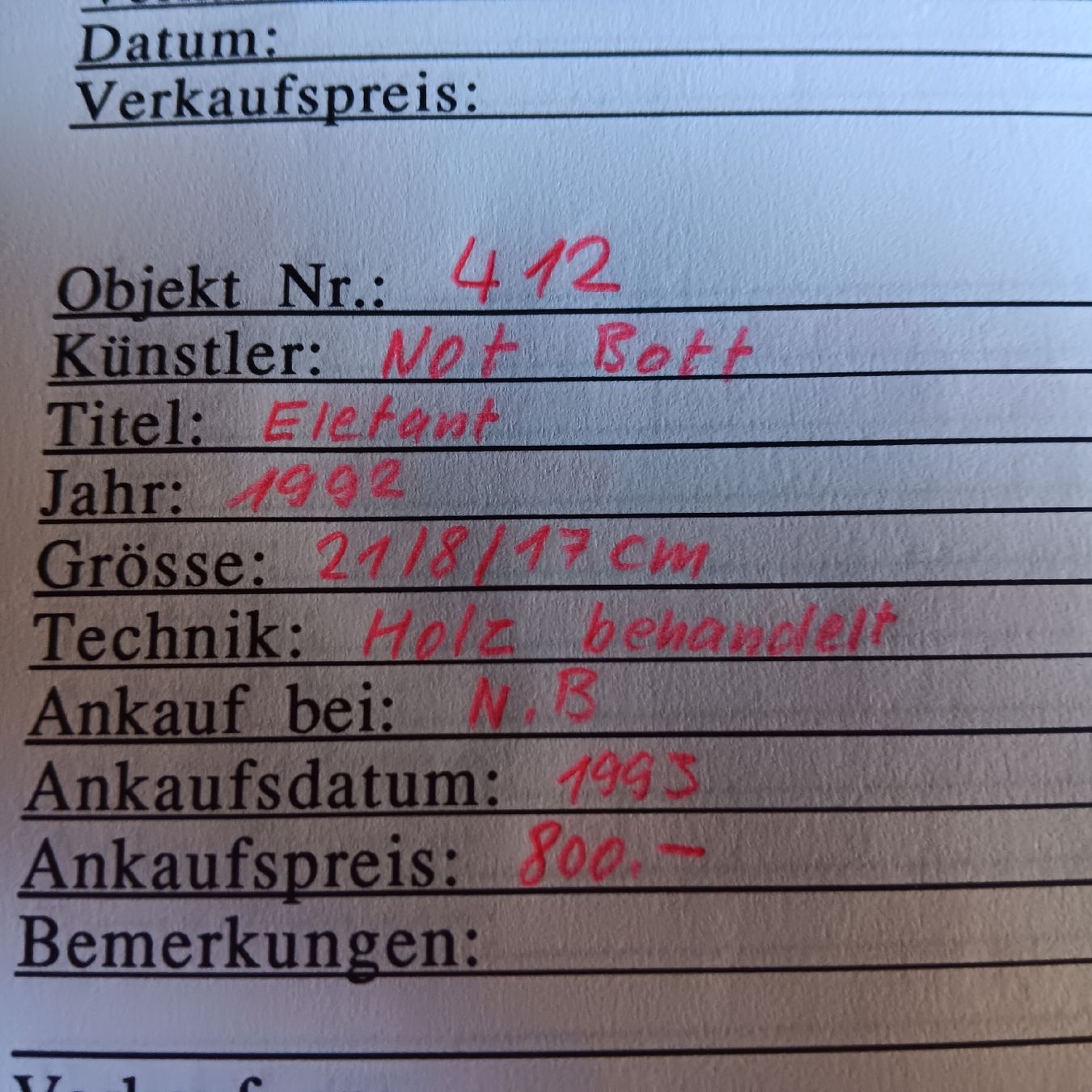 Skulpturen & Statuen: Not Bott Holzskulptur Elefant 1992 – Neu (gemäss Beschreibung) aus Chur von chr_b2cn 4
