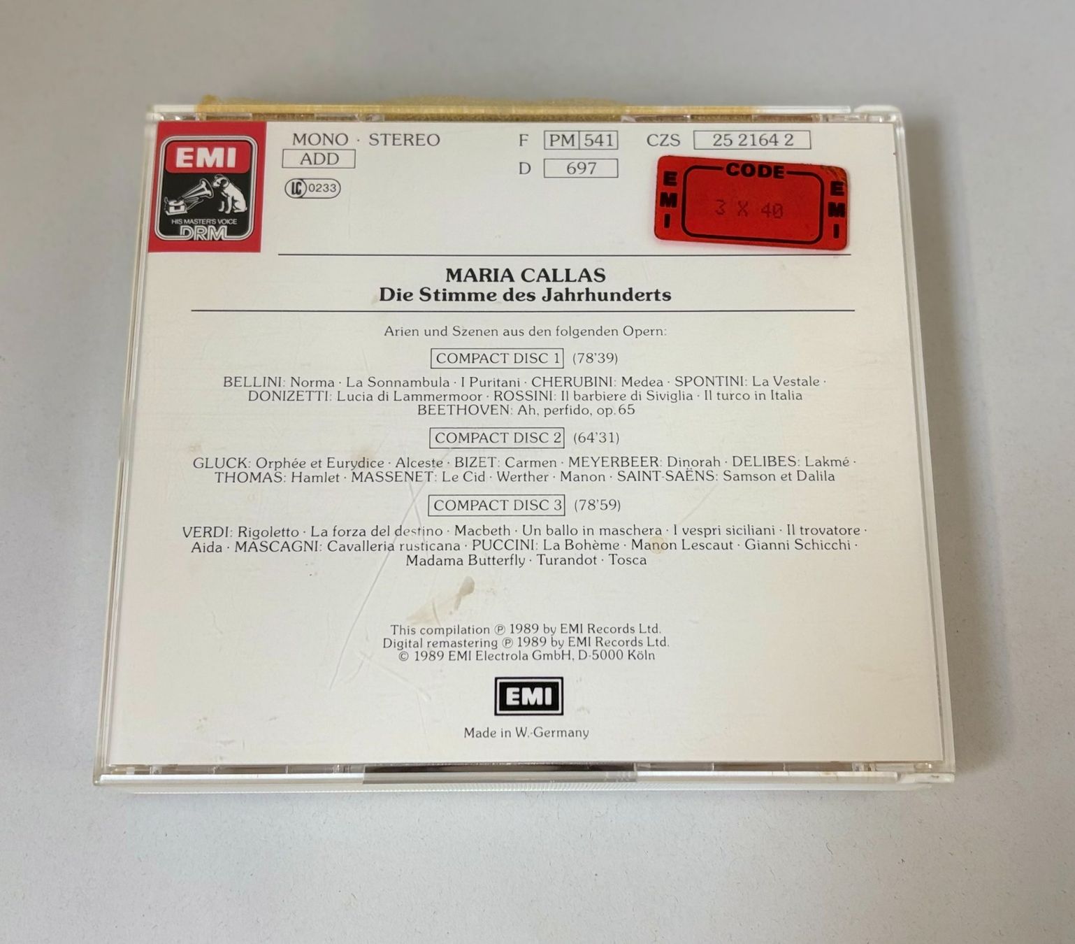 CD: CD Classic Opere Pavarotti – Usato da Zürich venduto da Drahtzug 2