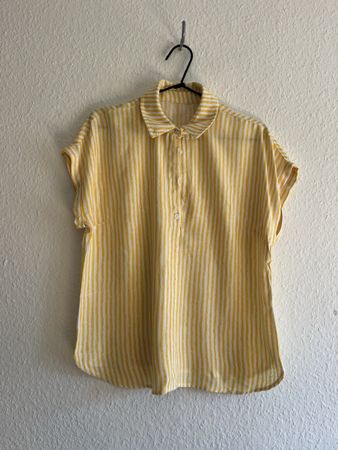 Chemisier d'été rayé jaune et blanc - Taille S/M