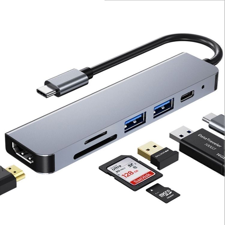 4K HDMI Adapter 6 Ports USB C Hub 1