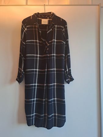 Kleid PART TWO Karo Dunkelblau Weiss Grösse 38