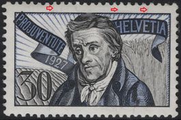 PJ 30 Rp. Pestalozzi mit ABART schwarze Striche