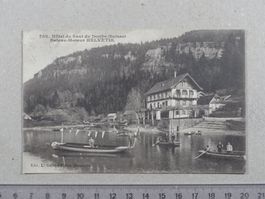 Hôtel du Saut du Doubs, bateau-moteur, Les Brenets 1914