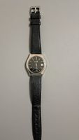 Montre Edox Quartz Vintage, bracelet cuir noir, élégante