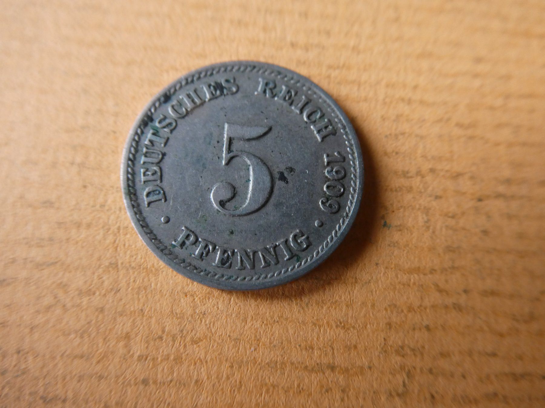 Tutti le monete: Dt. Reich 1909 D,  5 Pfennig – Usato da Hinterforst venduto da rohusri