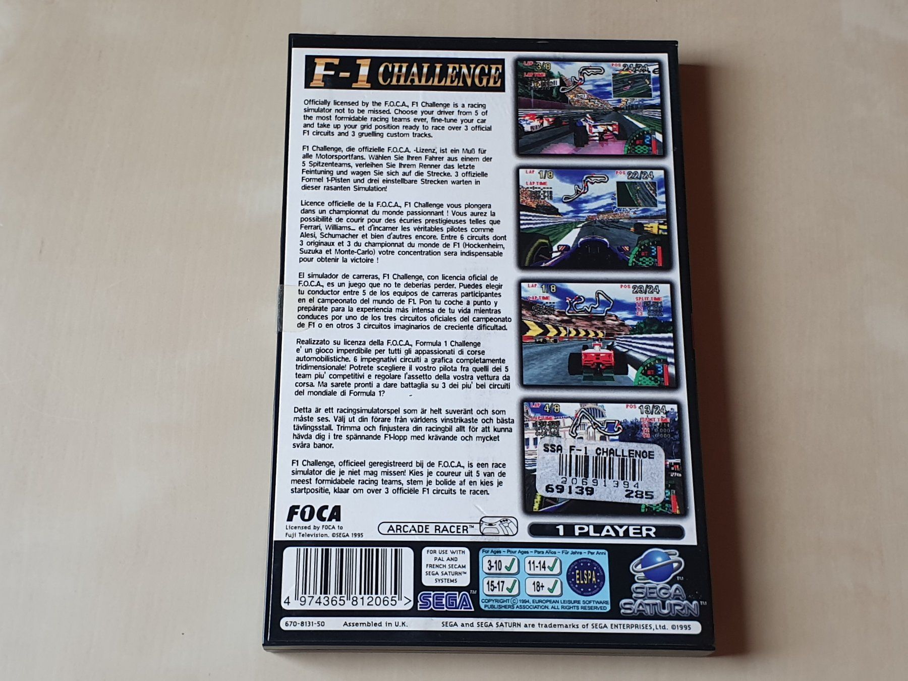 Sega Giochi: F-1 Challenge Sega Saturn – Usato da Stansstad venduto da collectorsshop 1