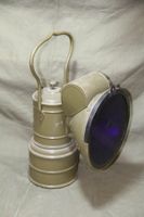 Armee Acetylenlampe gross Vorsteckscheibe Blau, J. Decker NE