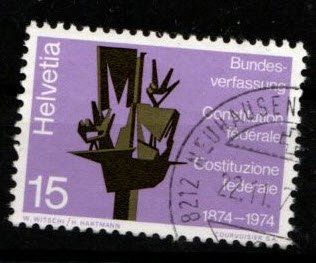 Alle Briefmarken: 1974 - Werbemarken - Rütlischwur – Gebraucht aus Schaffhausen von poststamp