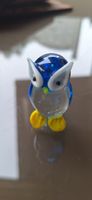 Eule aus blauem Glas Dekofigur 