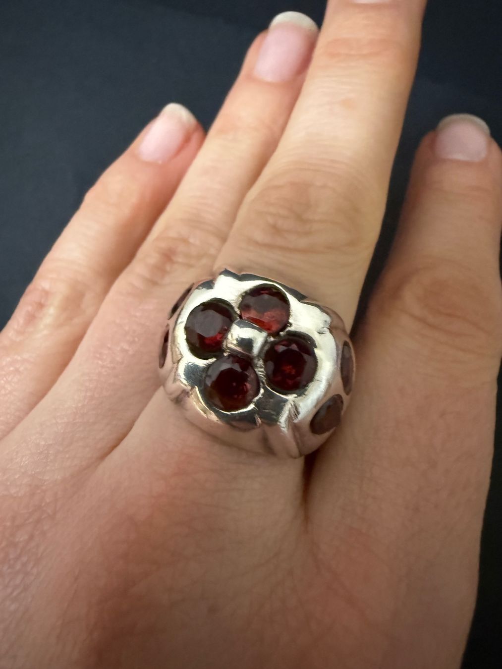 Anelli: Silber Ring mit Granat 925 – Usato da Spiegel b. Bern venduto da Rogger72 4