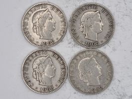 20 rappen 1900 Lot 4 Stück