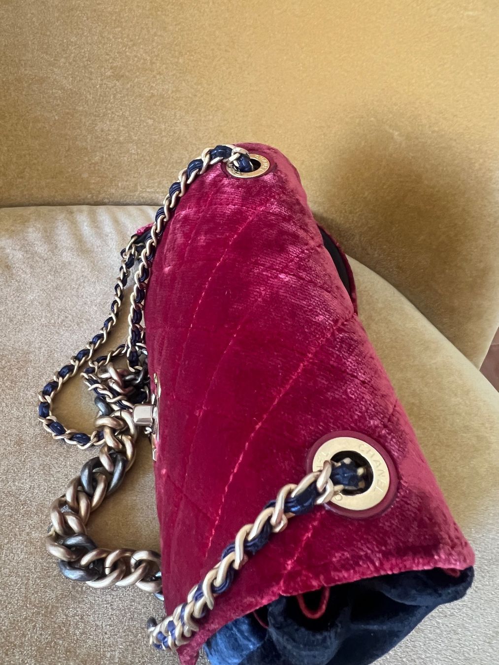 Chanel Taschen: Sac Chanel en velours tricolor – Gebraucht aus Lutry von roxypoxy 3