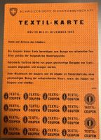 Originale Rationen Textilkarte der Schweiz, gültig bis 1945!