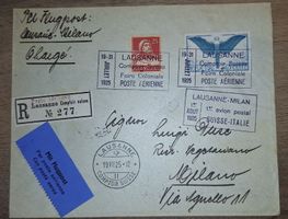 Flugpost Lausanne - Milano 1925