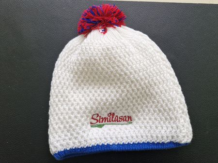 Similasan Wintermuetze, Weiss, Bommel, Neu, Top Zustand!
