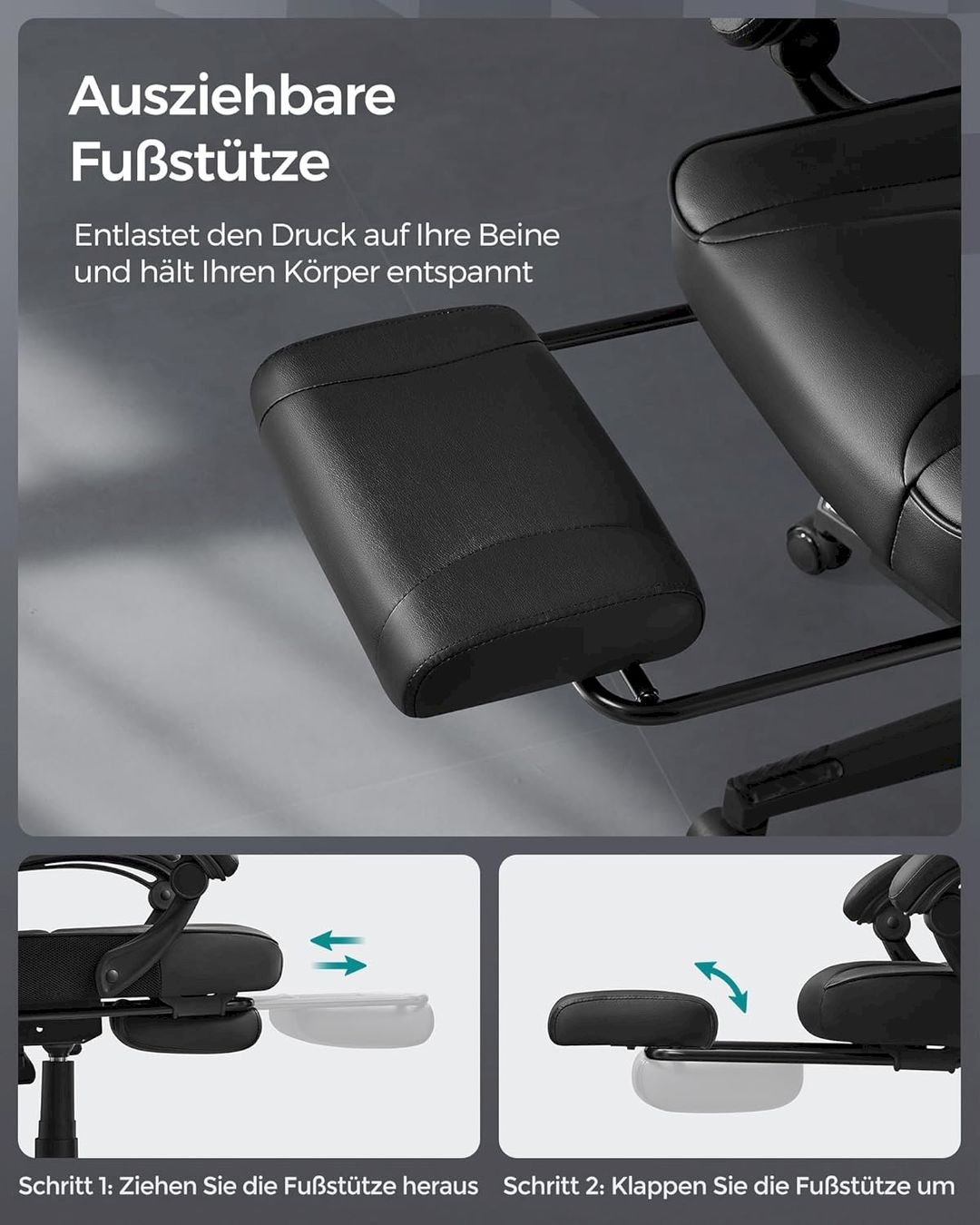 Sedie per ufficio: SONGMICS Gamingstuhl schwarz – Nuovo e nell'imballaggio originale da Bottighofen venduto da zaap 5