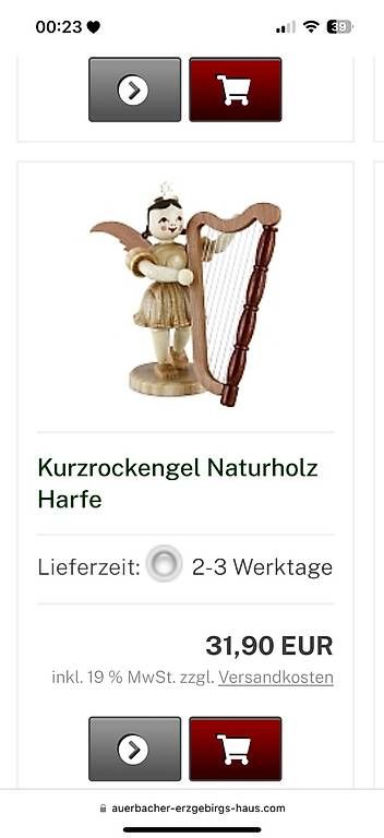 Figuren: Blank kurzer Faltenrockengel ? Harfe EK 008 – Neu (gemäss Beschreibung) aus Zürich von ialynn 4
