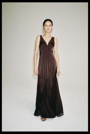 LANGES SATINKLEID ZW COLLECTION Grösse XS neu