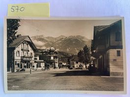alte Ansichtskarte Sarnen mit Bergen und Hausfronten