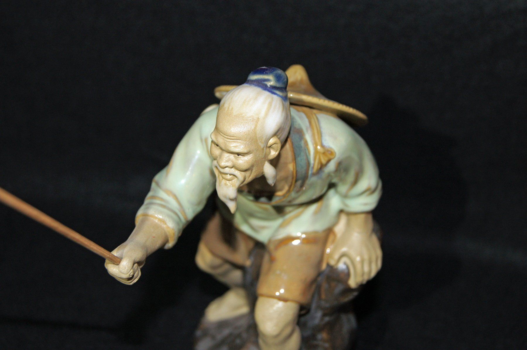 Statuette: Fayence-Figur eines chinesischen Fischers – Usato da Geroldswil venduto da ARTEFACTO 3