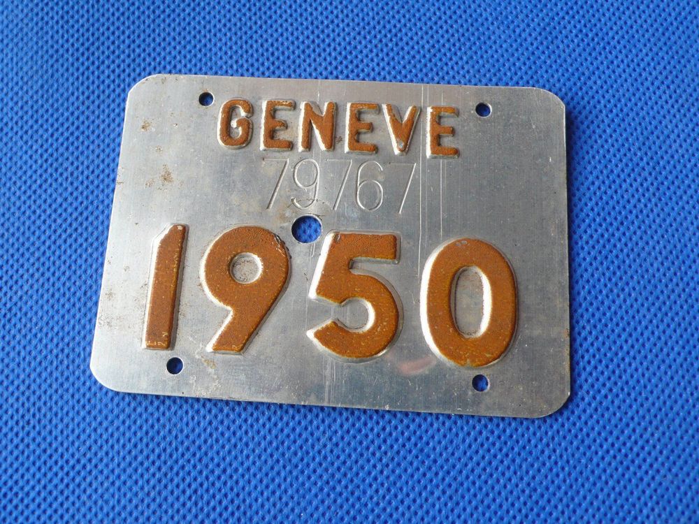 Velonummer Genf 1950 Plaque velo Geneve Kaufen auf Ricardo
