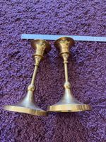 2x Elegante Messing Kerzenständer 