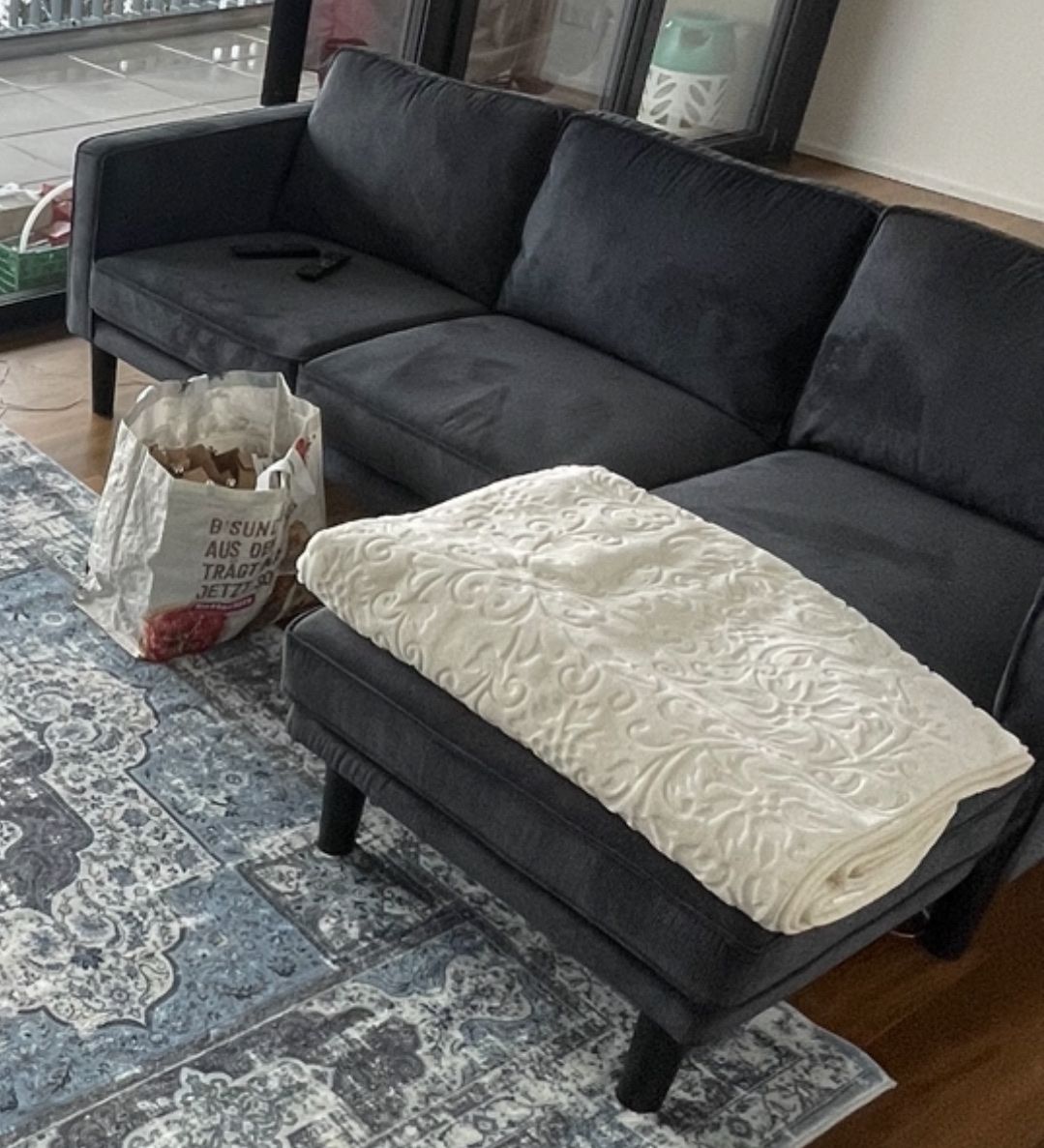 Divani: Ecksofa - Cord - Anthrazit – Nuovo (secondo la descrizione) da Landquart venduto da Dominik070