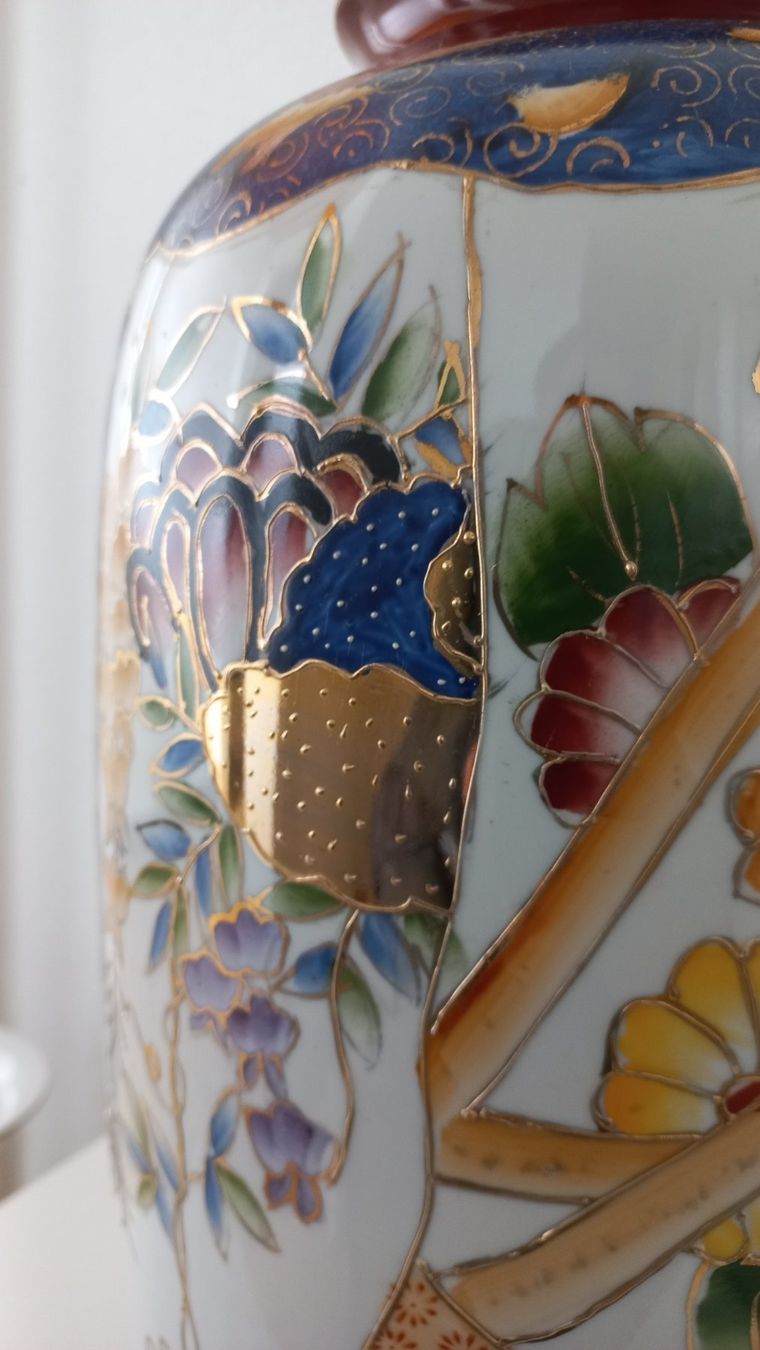 Vasen & Gefässe: Vintage handbemalte Bodenvase, China – Gebraucht aus Bévilard von Orscha 1