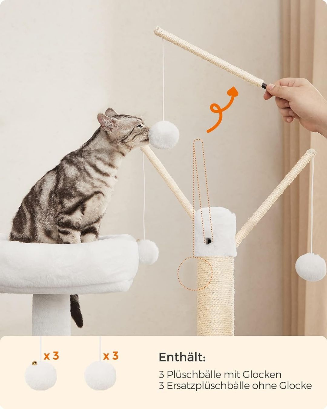 Katzenbaum - Kratzbaum: Feandrea Kratzbaum greige 140 cm – Neu und originalverpackt aus Bottighofen von zaap 5