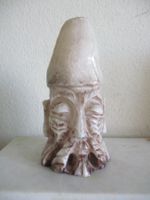 Handgeschnitzte Vintage Figur Männergesicht  aus Alabaster