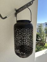 Laterne Metall Orientalisch Muster schwarz guter Zustand