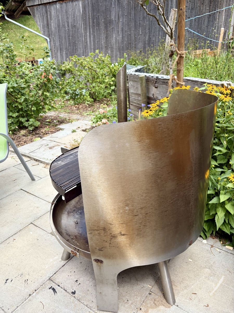 Feuerschale: Feuerschale mit Grill Edelstahl mit Windschutz & Abdeckung – Gebraucht aus Küssnacht am Rigi von Outlook24h 5