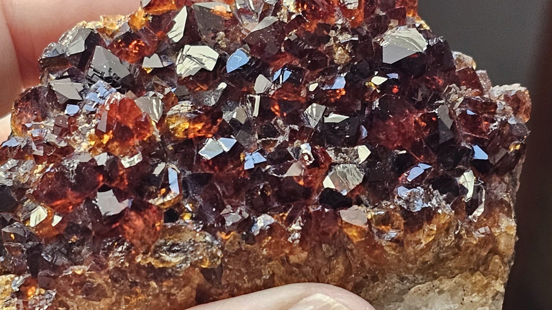 Minerali & Pietre curative: Dark Red Garnet Crystal Cluster on Matrix – Usato da St-Légier-Chiésaz venduto da nig_dk7p 7