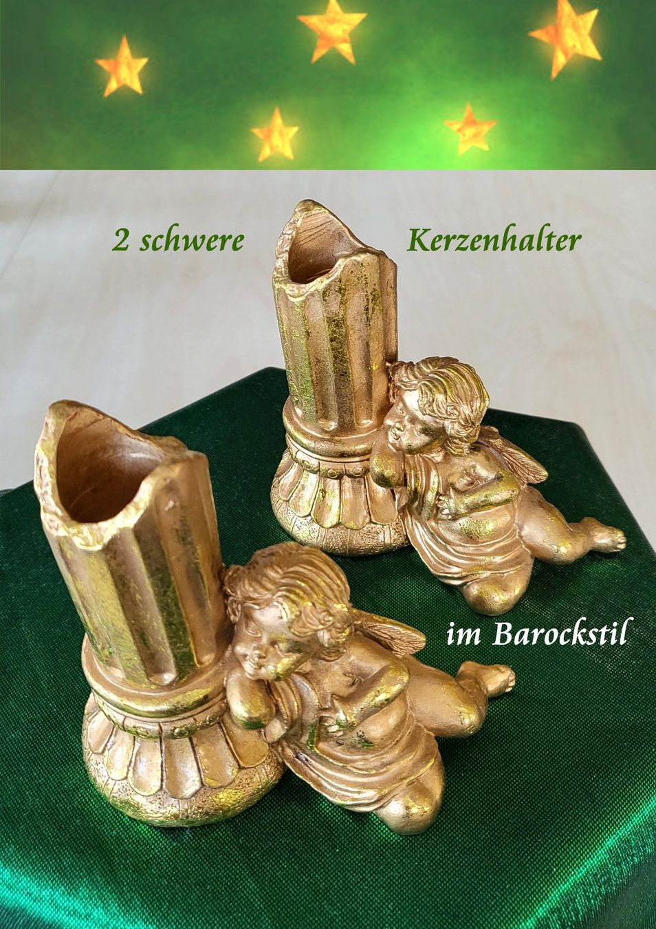 Portacandele: Kerzenständer goldfarbig 2er-Set im Barock-Stil – Usato da Linden venduto da Mb2bb