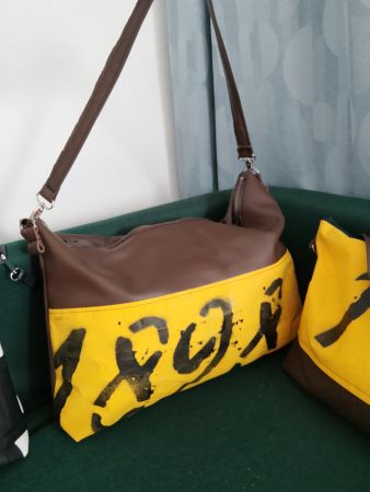 Handtasche 1896 Upcycling Unikat Brauntöne Sommer Tasche