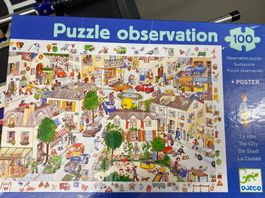 Djeco Observation Puzzle 100 pcs "The City" incl. Poster