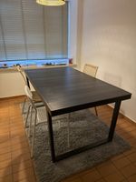 Dining Table Dark Metal + 4 chairs included