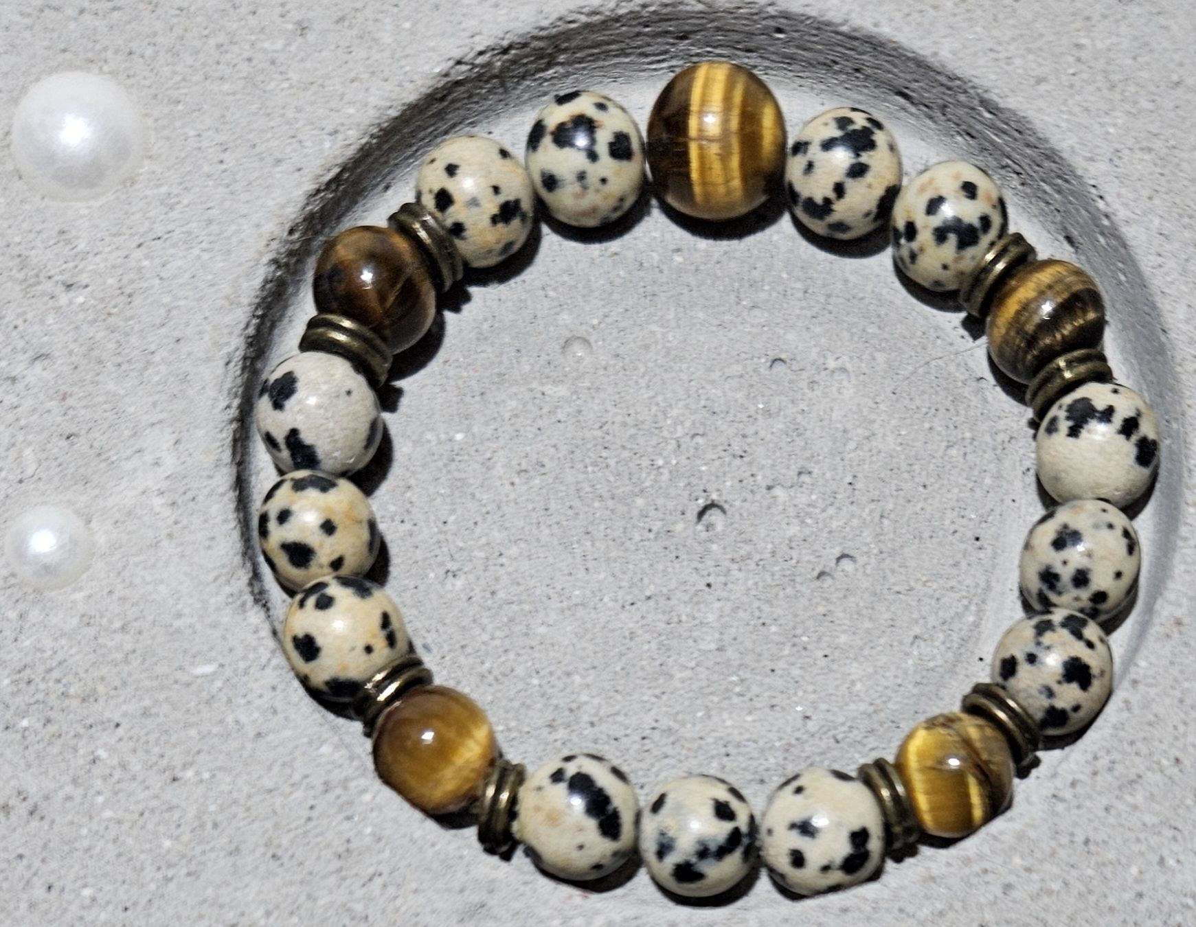 Bracciali & Braccialetti: Dalmatiner-Jaspis Armk. - Spendenaktion – Nuovo (secondo la descrizione) da Unterkulm venduto da Nachtigall 1