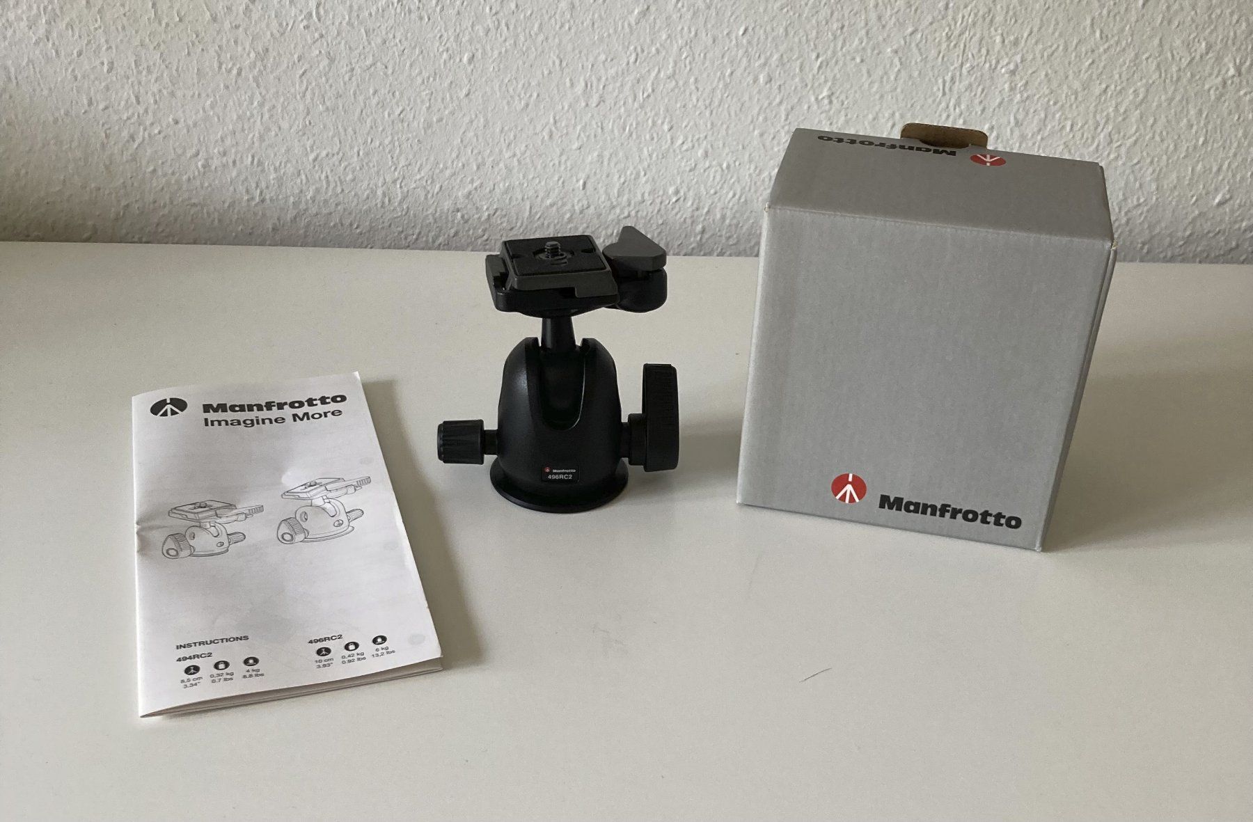 Manfrotto Treppiedi & Teste: Manfrotto 496RC2 tête de trépied – Nuovo e nell'imballaggio originale da Lausanne venduto da Chips_1