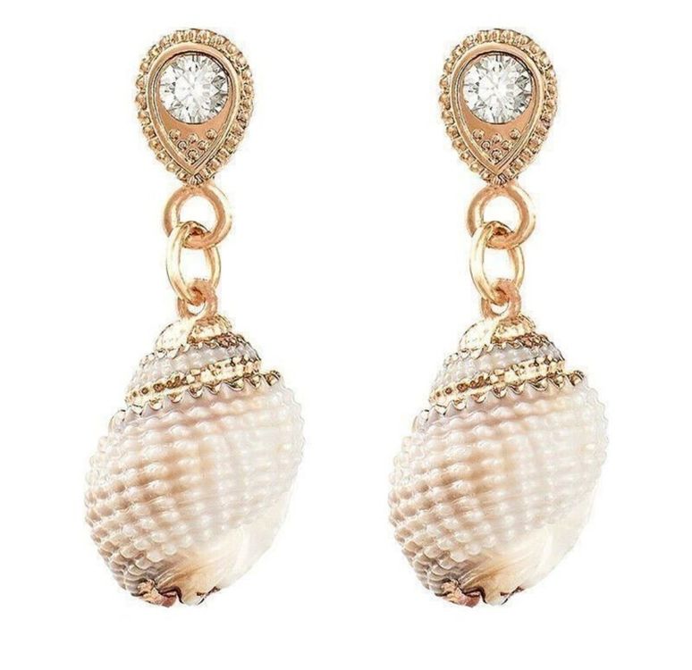 Seestern & Muschel Ohrringe Gold - Meeresthema Schmuck Mit Perlen Für Sommer & Urlaub