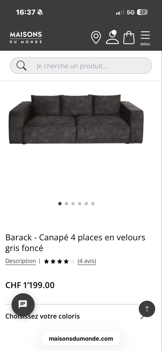 Maisons du monde Divani: Canapé Maison du Monde  – Nuovo (secondo la descrizione) da Cornaux NE venduto da dudun3 7