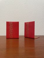 2x 70er Design Buchstütze rot gold vintage Bücherstützen