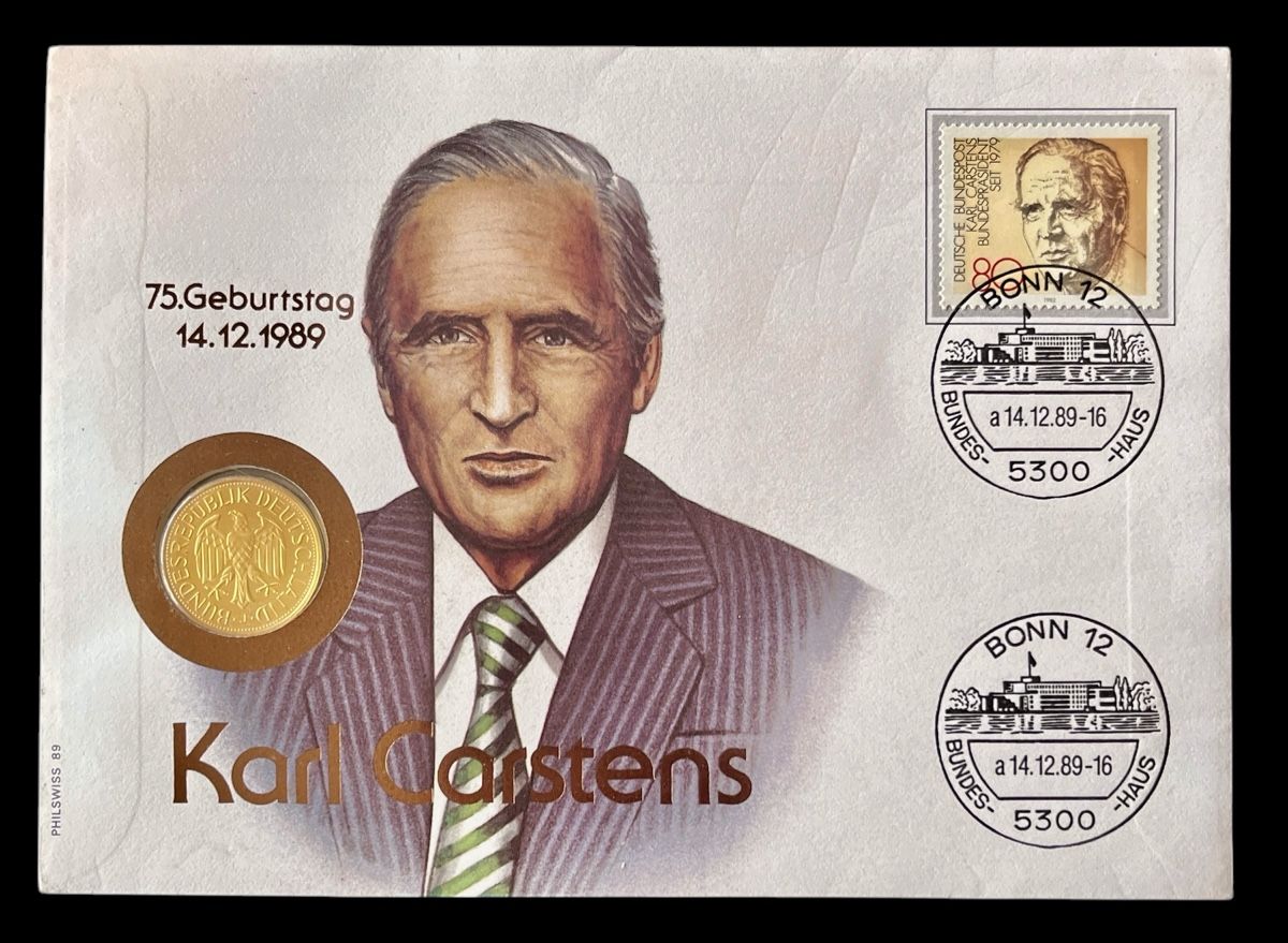 Tutti le monete: Münzbrief Karl Carstens  – Nuovo e nell'imballaggio originale da Winterthur venduto da Numismatica-Vitu