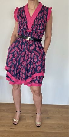 STEFFEN SCHRAUT DESIGNER KLEID SOMMER DRESS BLAU PINK GR 38