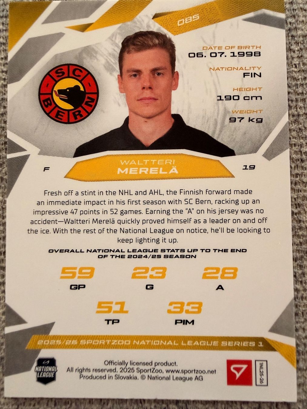 Sportzoo Carte collezionabili: Waltteri Merelä - SC Bern - green parallel - 09/30 – Nuovo (secondo la descrizione) da Cheyres venduto da KeK04 1